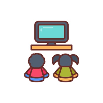 Watching Tv icon in vector. Illustration vector