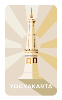 Yogyakarta city of Indonesia monument vector