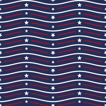 United States red and blue wave seamless pattern designs vector