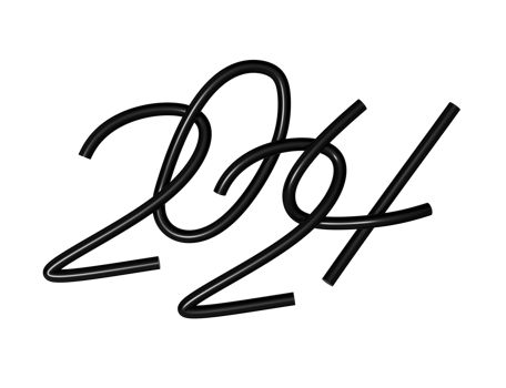 2024 black new year png