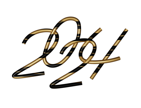 new year 2024 gold png