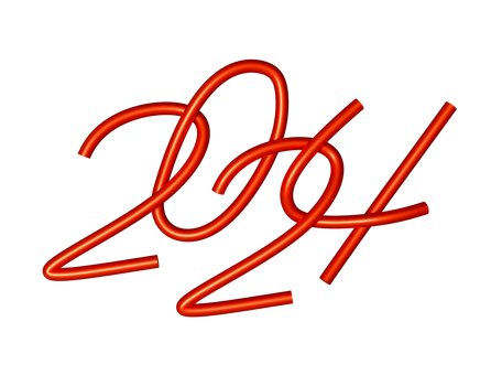 2024 new year red png