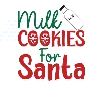 Milk And Cookie For Santa Claus Milk Bottle Tag Cookies For Santa Tag Milk For Santa Tag Christmas Eve Box vector
