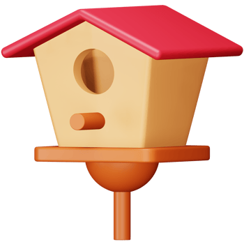 Bird house 3d rendering isometric icon. png