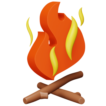 Fire 3d rendering isometric icon. png