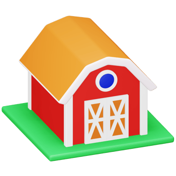 Farm house 3d rendering isometric icon. png