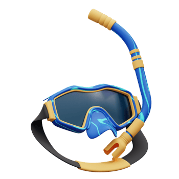3D illustration of diving goggles png