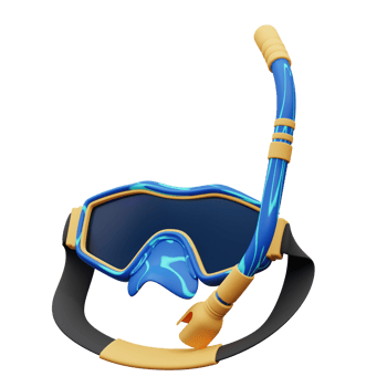 3D illustration of diving goggles png