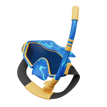 3D illustration of diving goggles png