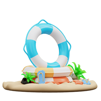 3D illustration of life buoy png