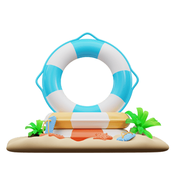 3D illustration of life buoy png