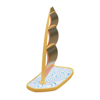 3d illustration of a snowboard png