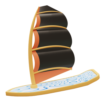 3d illustration of a snowboard png
