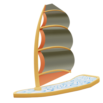 3d illustration of a snowboard png