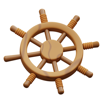 3d illustration of boat steering png