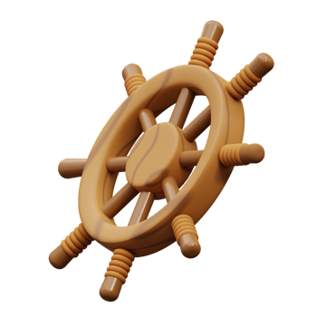 3d illustration of boat steering png