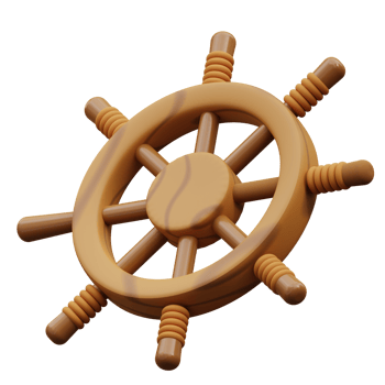 3d illustration of boat steering png