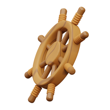 3d illustration of boat steering png