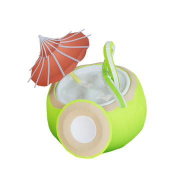 3d illustration of coconut tree and hammock png