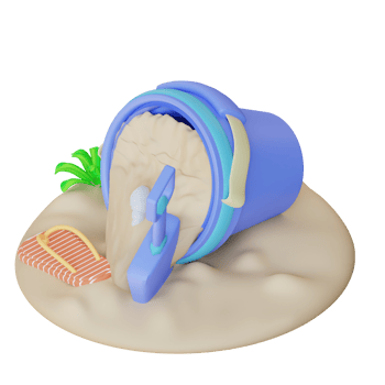 3d illustration of scope and sand cans png
