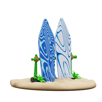 3d illustration of water surfing png