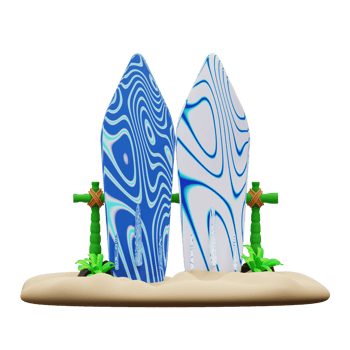3d illustration of water surfing png