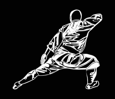 kung fu movement images, suitable for t-shirts, posters, education and others vector
