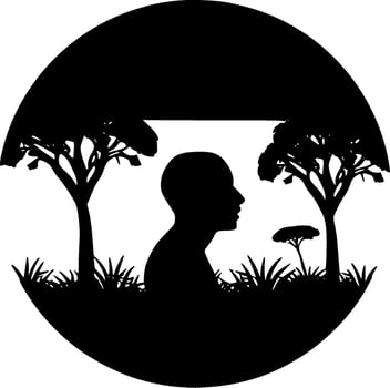 Africa - Black and White Isolated Icon - Vector illustration