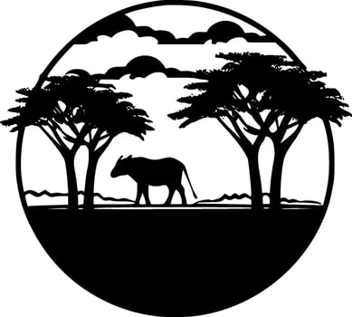 Africa - Minimalist and Flat Logo - Vector illustration