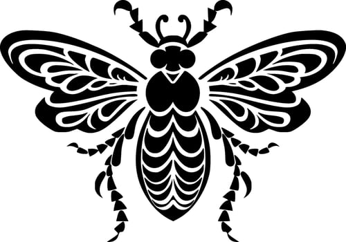 Bee - Black and White Isolated Icon - Vector illustration