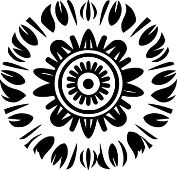 Boho, Black and White Vector illustration