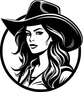 Cowgirl, Minimalist and Simple Silhouette - Vector illustration