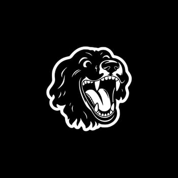 Dog, Black and White Vector illustration