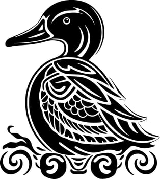 Duck, Minimalist and Simple Silhouette - Vector illustration