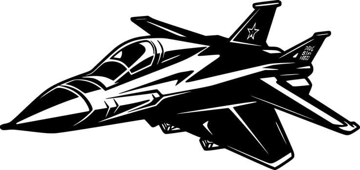 Fighter Jet - Minimalist and Flat Logo - Vector illustration