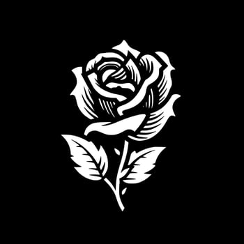 Flower - Black and White Isolated Icon - Vector illustration