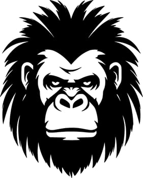 Gorilla, Minimalist and Simple Silhouette - Vector illustration
