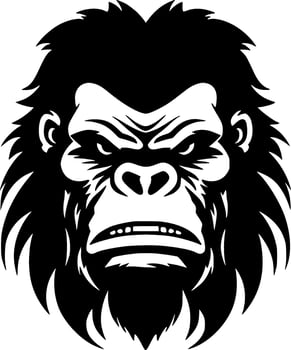 Gorilla - Black and White Isolated Icon - Vector illustration