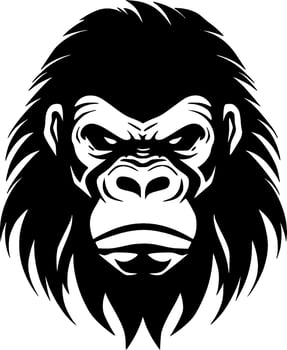Gorilla - Black and White Isolated Icon - Vector illustration