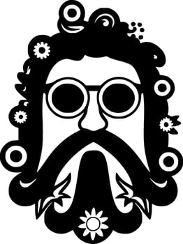 Hippie - High Quality Vector Logo - Vector illustration ideal for T-shirt graphic