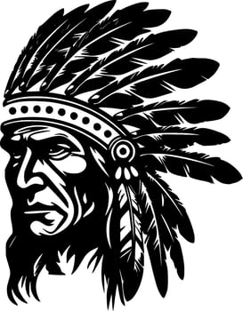 Indian Chief - High Quality Vector Logo - Vector illustration ideal for T-shirt graphic