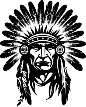 Indian Chief, Minimalist and Simple Silhouette - Vector illustration
