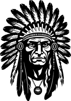Indian Chief - High Quality Vector Logo - Vector illustration ideal for T-shirt graphic