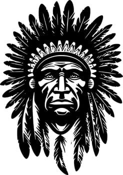 Indian Chief - Minimalist and Flat Logo - Vector illustration