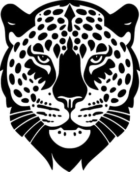 Leopard - Black and White Isolated Icon - Vector illustration