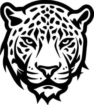 Leopard, Black and White Vector illustration