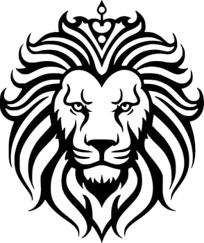 Lion - Black and White Isolated Icon - Vector illustration