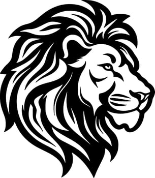 Lion - Black and White Isolated Icon - Vector illustration