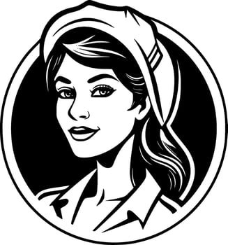 Nurse - Black and White Isolated Icon - Vector illustration