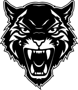 Panther, Black and White Vector illustration